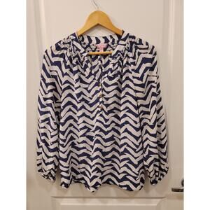 Lilly Pulitzer Elsa Silk Top Bird Motif